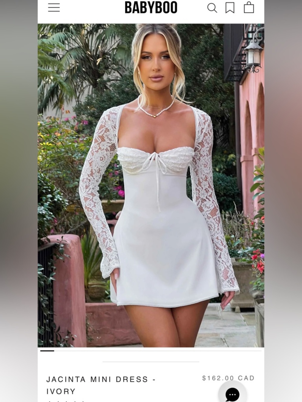 Jacinta Mini Dress - lace long sleeve